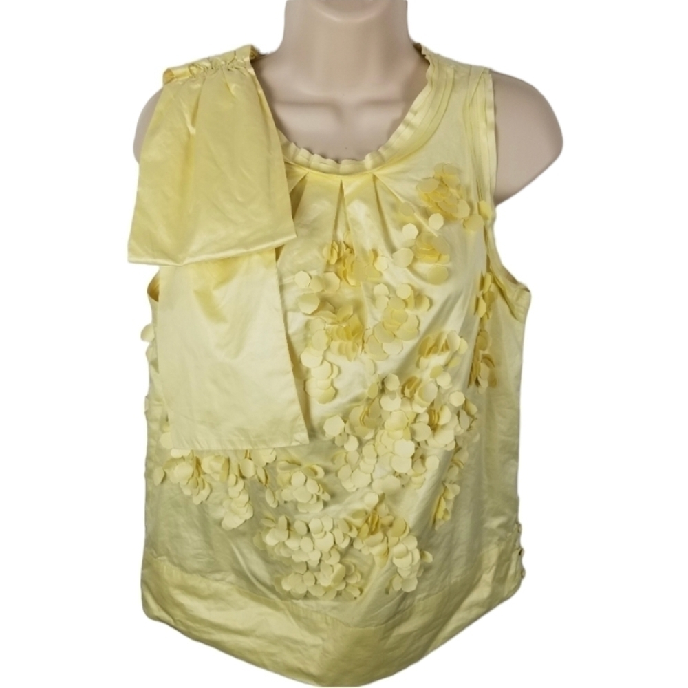 Robert Rodriguez Sleeveless Bow Shoulder Side Button Pullover Embellished